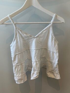 American eagle White Tiered Spaghetti Strap Tank Top